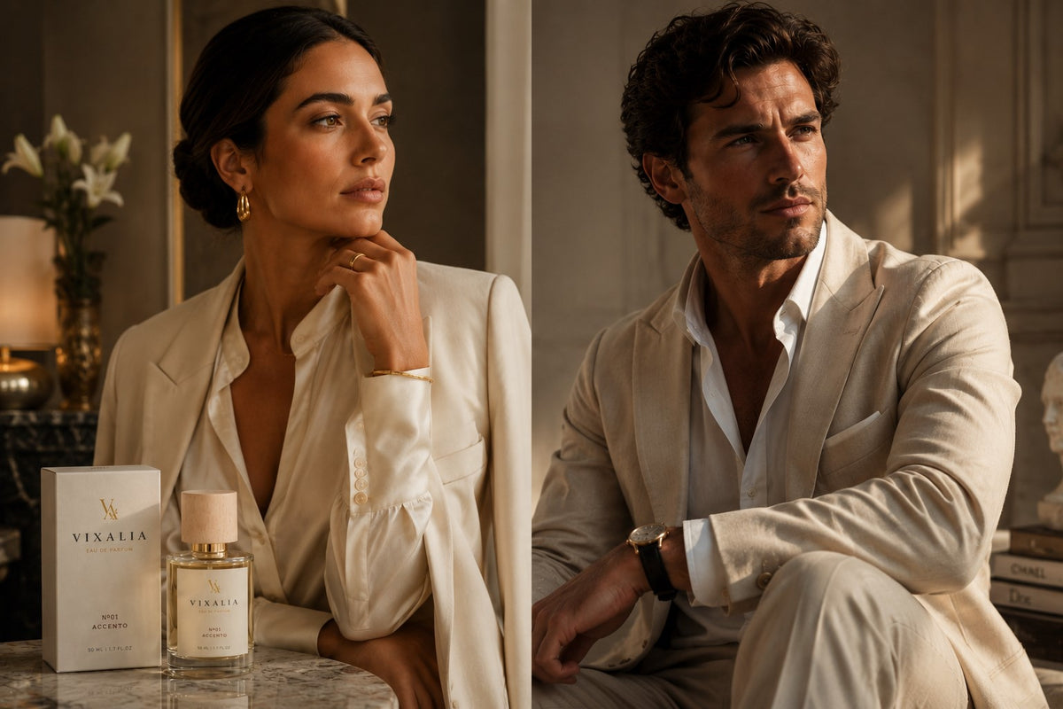 ACCENTO Nº01 – Perfume Floral Almizclado. Fragancia unisex elegante, limpia y luminosa.