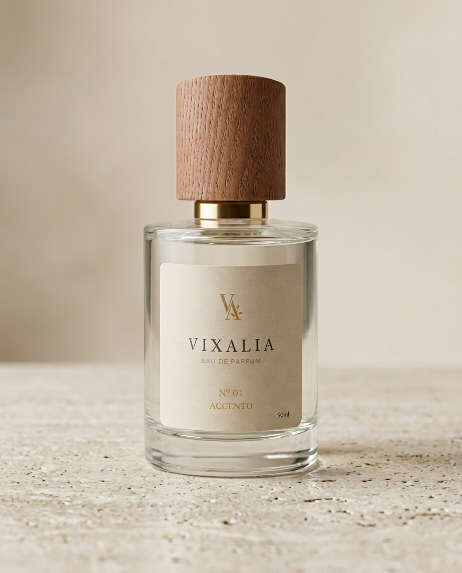 ACCENTO Nº01 – Perfume Floral Almizclado. Fragancia unisex elegante, limpia y luminosa.