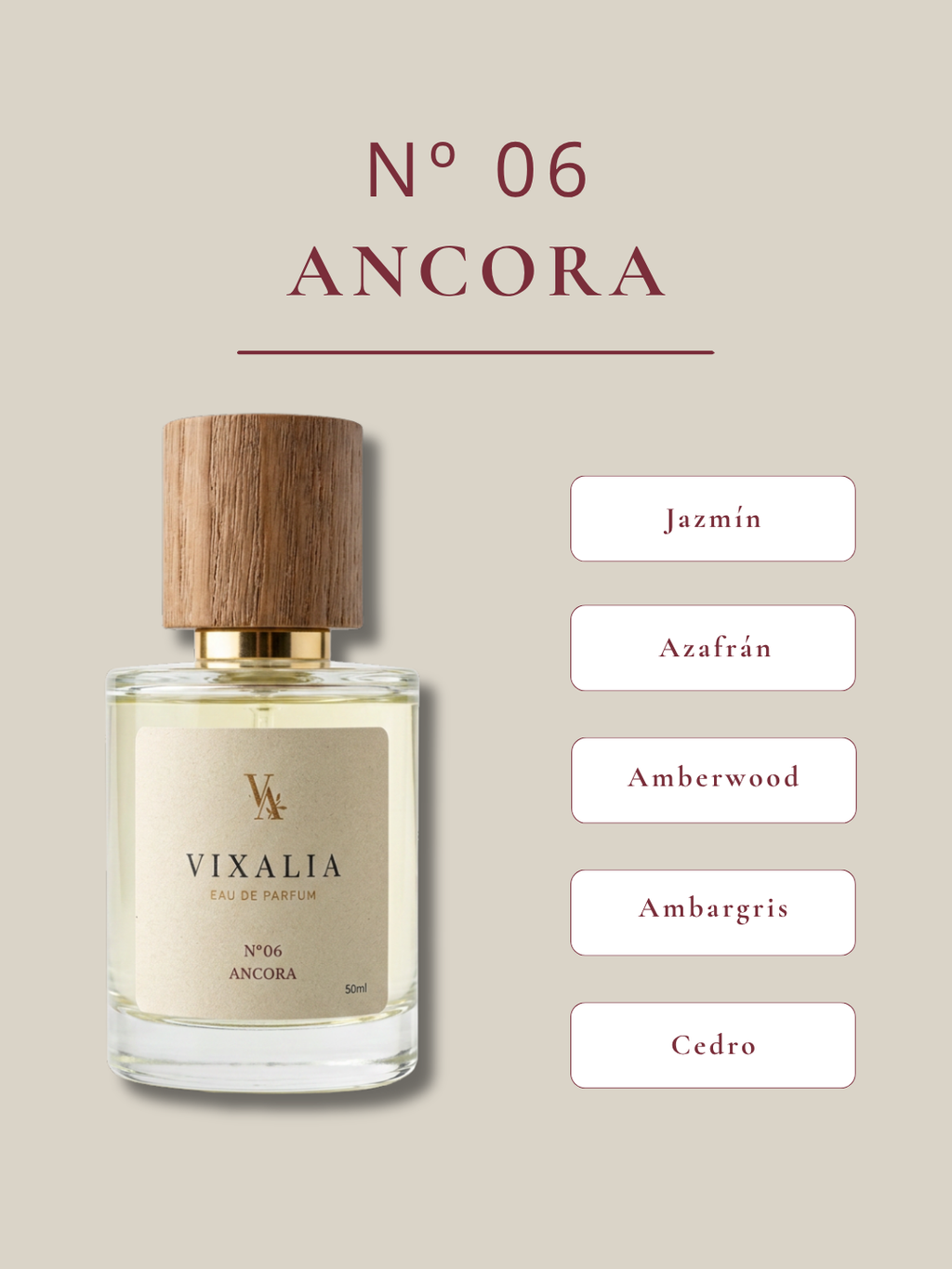 ANCORA Nº6 - Perfume cálido y adictivo. Cítricos, vainilla y almizcle blanco.
