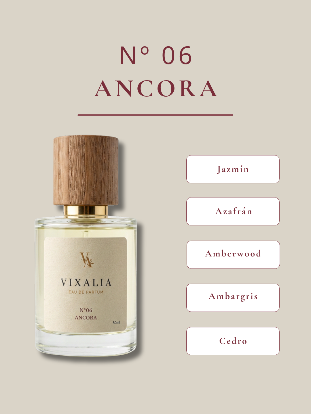 ANCORA Nº6 - Perfume cálido y adictivo. Cítricos, vainilla y almizcle blanco.