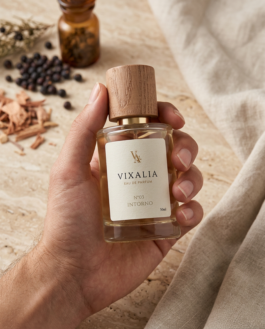 INTORNO Nº03 - Perfume cálido y envolvente. Bergamota, pimienta rosa, sándalo y almizcle.